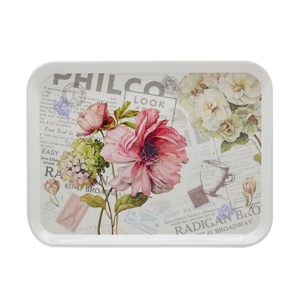 Tarjotin Blommor 43x32 cm mult