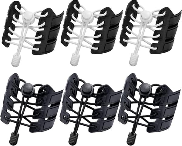 6 par elastiske snørebånd til voksne og børn - ingen bindesnørebånd