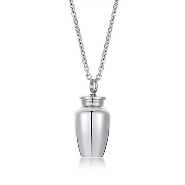 Önskeflaska Halsband Husdjursaska Hänge SILVER-FS2- silver