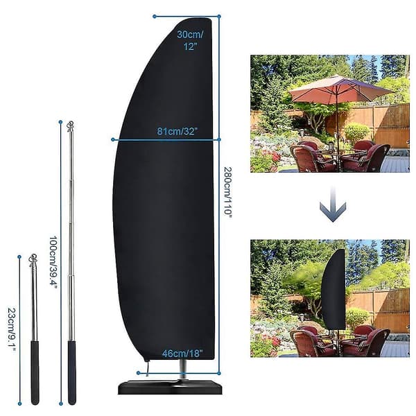Parasol Cover, Waterproof, Windproof, Extra Thick Rip-Resistant Oxford Fabric, Large Cantilever Parasol