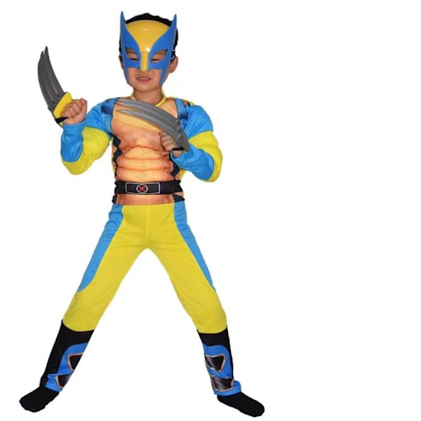 Barn Halloween Wolverine Kostymer Cosplay 3D Wolverine Bodysuit Jumpsuit Set för Pojkar Flickor, Deadpool och Wolverine Kostym Gåvor L