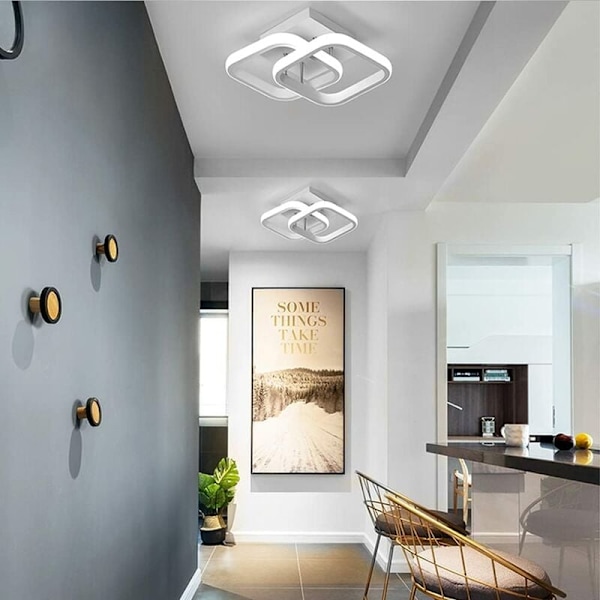 Moderne rektangulær LED-taklampe 22W Kaldt Hvit Lys 6000K (Hvit) Taklampe
