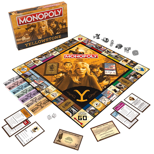 Monopoly: Yellowstone | Köp, Sälj, Byt Rutor med Platser från Paramount Network-Showen | Samlarobjekt Klassiskt Monopoly-Spel för 6 spelare