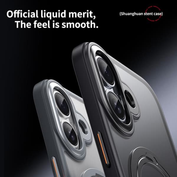 iPhone 17 Deksel med Dobbel Ring MagSafe Magnetisk Holder Transparent