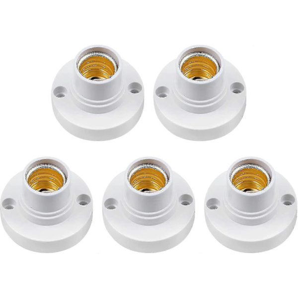 5-pack E14 Lamp Holder, E14 Edison Screw Bulb Holder, Plastic Ceiling Lamp Socket Gift Raoliang-FS-