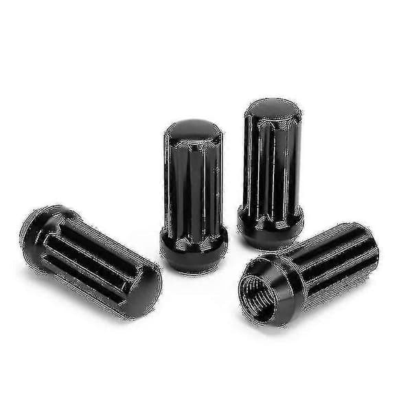 M14x1.5 Pyöränmutterit 24 Kappaletta 14mmx1.5 7 Spline Drive Kartio Pyöränmutterit 2 Tuumaa Pitkät Mustat 2-FS-