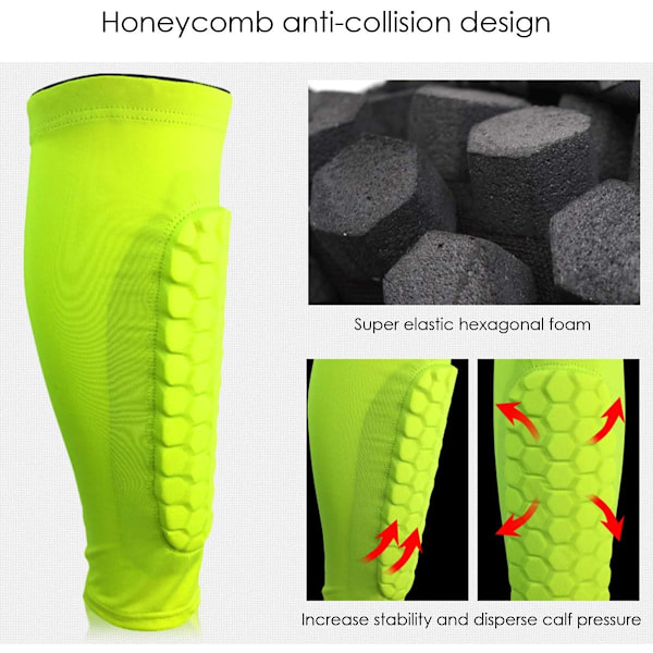 A Pair of Professional Calf Compression Sleeves Shin Guard Impact Fall Protection Green (XL) green green l