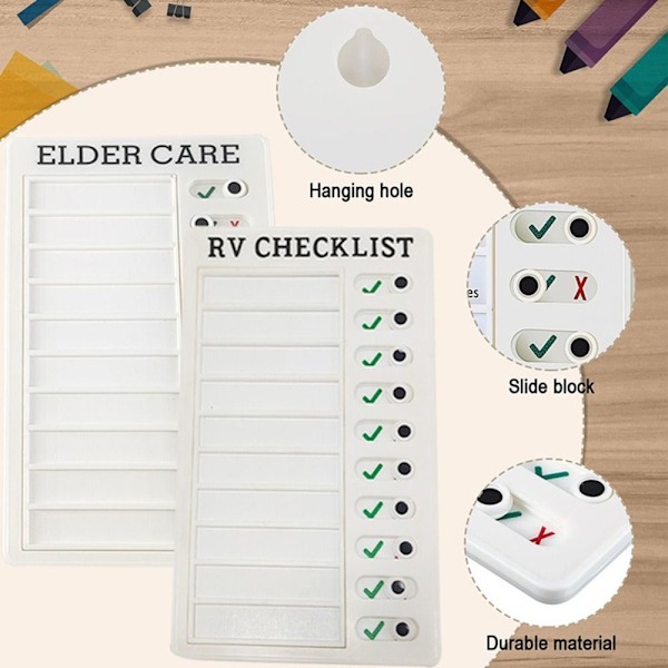 Muistilista Päiväsuunnittelija Itsekuri Punch Card RV MUISTILISTA RV CHECKLIST