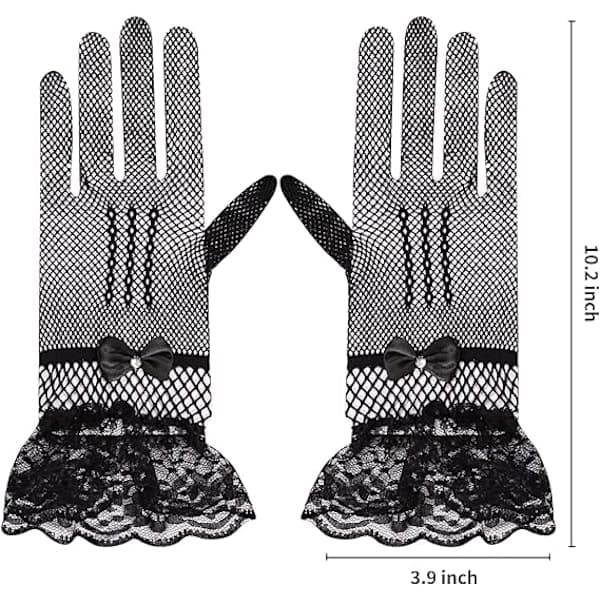 Korte blondehandsker til kvinder Elegante blomstrede blondehandsker satinhandsker til bryllupsmiddage 1920'er opera