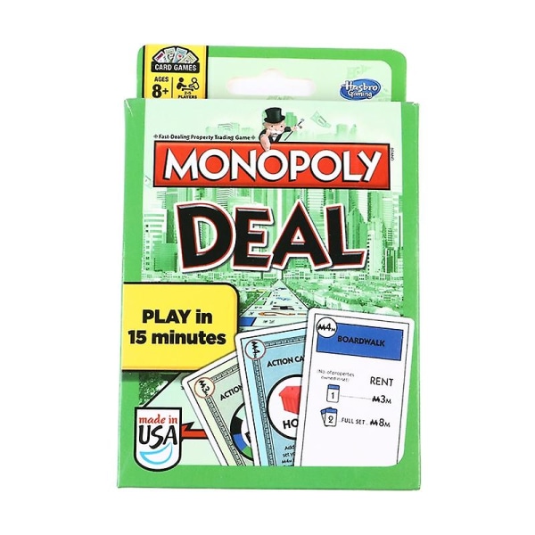 Puslespill Familiefest Brettspill Engelsk versjon Monopol Trading CardGame Spiller Green