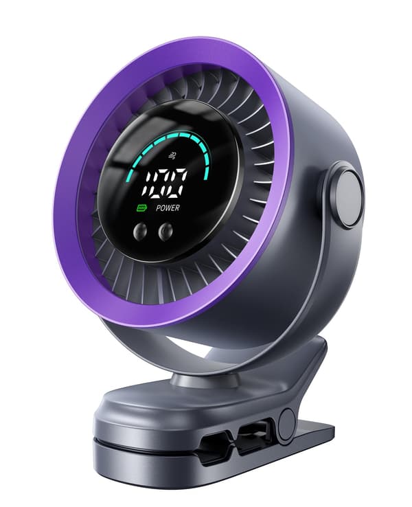 Powerful Portable Clip-On Fan, 100 Speed Settings, USB Rechargeable, LED Display, and 360-Degree Rotation for Strong A