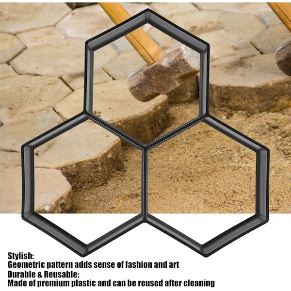 1 stk 36 x 36 CM Belægningssten Form DIY Havegang Maker Beton