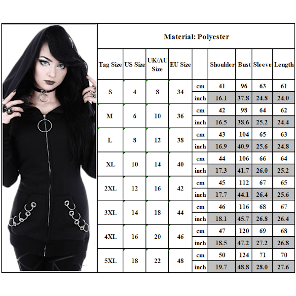 Naisten rento huppari pitkähihainen pusero toppi Black-FS2- Black 4XL