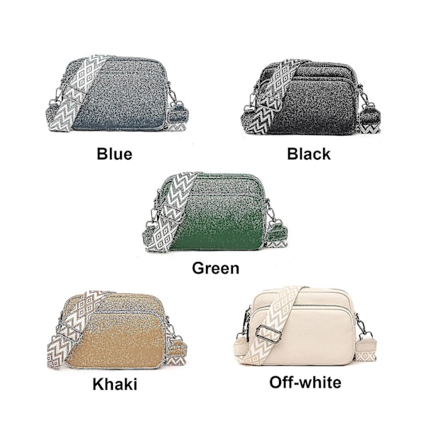 Crossbody veske Dame skinn liten skulderveske med glidelås-FS1- off-white