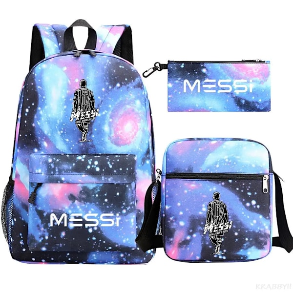 Jalkapallo Messi reppu 3 osaa Yellow