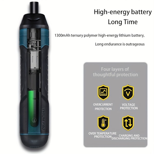 1 Sett 3.6V Lithium Trådløs Skrutrekker, Elektrisk Skrutrekker Sett, Kraftskrutrekker, 4 Dreiemomentinnstillinger