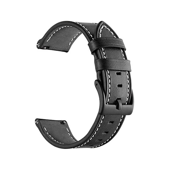 20 22MM Läderarmband Rem för Huawei Watch GT 3 2 GT3 GT2 Pro 46mm 42mm Honor Magic Smart Watch Band Armband Läder Svart Leather Black