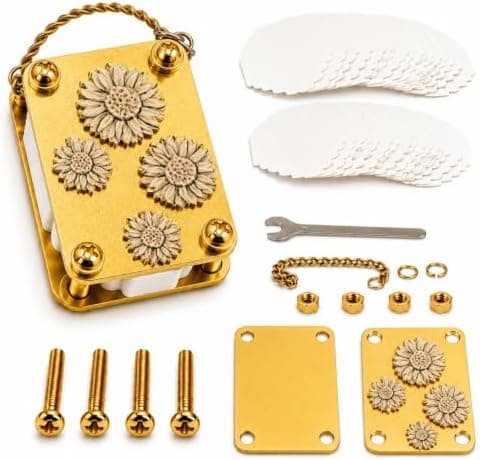 Mini Flower Press Keychain - Handmade Gold Metal Micro Press Kit with 20 Sheets