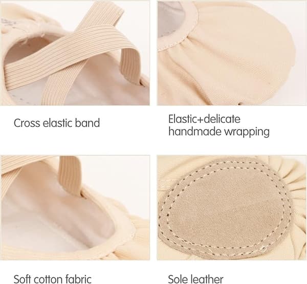 Ballet Dansesko Split Sål Flad Gymnastik Dansesko Lysepink Lightpink 3.5 UK