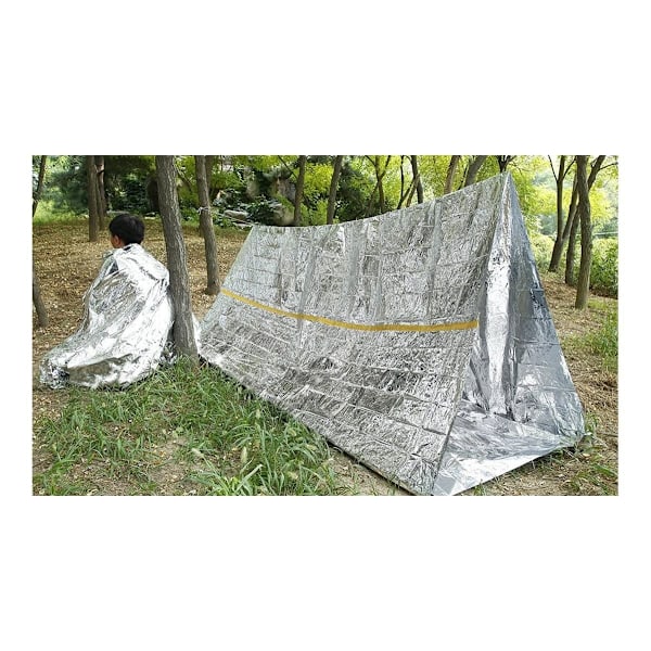 Nödält / Nödbädd - Vindtätt & Lätt Tält - 2 pers Silver Silver-FS1- Silver 1-Pack