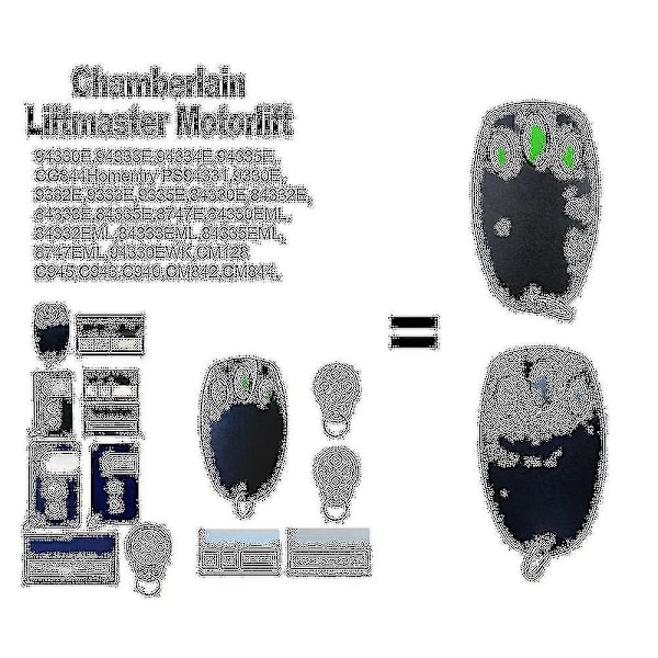 Chamberlain Liftmaster 94335e 84335eml D-66793 Fjernbetjening 1a5639-7 Garageport Grind 433.92mhz Cm842 C945 C940 132b2372