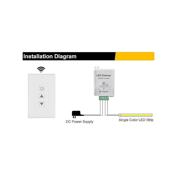 DC12V-24V 10A trådlös dimmer med touch-fjärrkontroll för enfärgat (R1) 1812