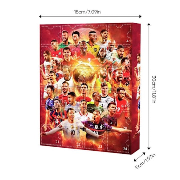 MM-Joulun Adventtikalenteri 2024 MM-Joulun Adventtikalenteri Joulu Blind Box Messi, Salah, Mbappe, Cristiano Ronaldo jne 6