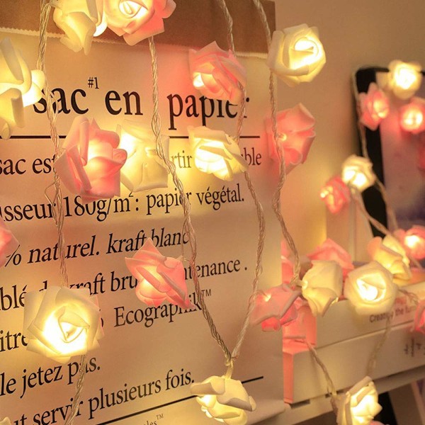 Kukka Valosarja, 20 LED 3 Metrin Ruusuvalosarja, Keiju