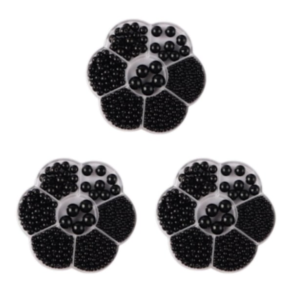 1/2/3/5 1150 stycken DIY-pärlor til smykkefremstilling, sort black 3PCS