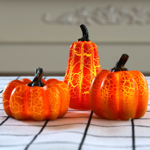 3 Pcs Simulated Pumpkins Jack-o-lantern Autumn Decorations Thanksgiving Harvest Halloween Decorations