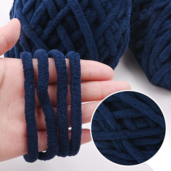 Stickgarn 4x Stickgarn för Virkning, Mjukt Chunky Garn för Garnprojekt-X44- Navy blue