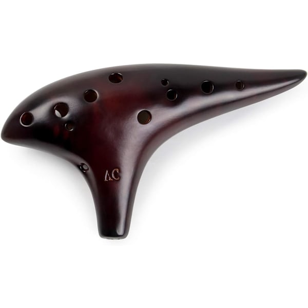 12 Huller Ocarina Alto C Røget Halm Keramisk Ocarina