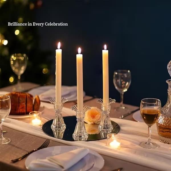 6 STK Glass Bobeches for Lysestaker for Stearinlys