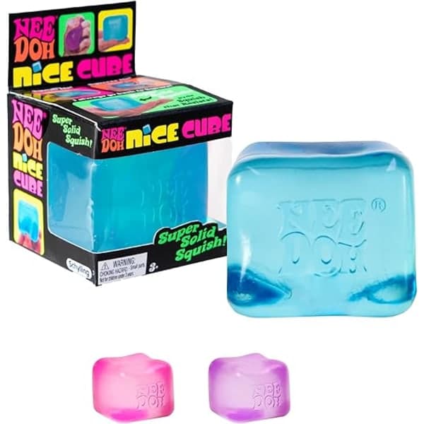 Needoh Nice Cube Stressipallo & Fidget-lelu, Sininen Blue