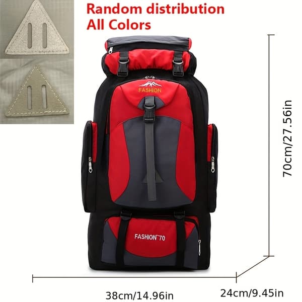 70L Nylon Rejse Rygsæk til Vandring Camping Mænd Kvinder 70L Light Blue