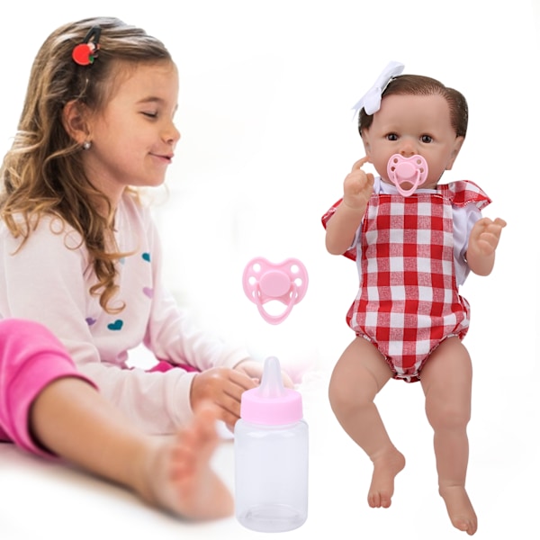 53 cm Reborn Babydocka Simulation Nyfödda Bebisar Flicka Present med Matningsnapp HårnålKSRBA02GB