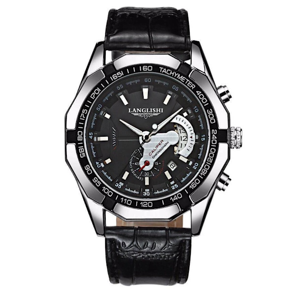 LANGLISHI Automatisk ur Toppmærke Luksusimporteret urværk Vandtæt Lysende Mekanisk armbåndsur-FS1- Black Black