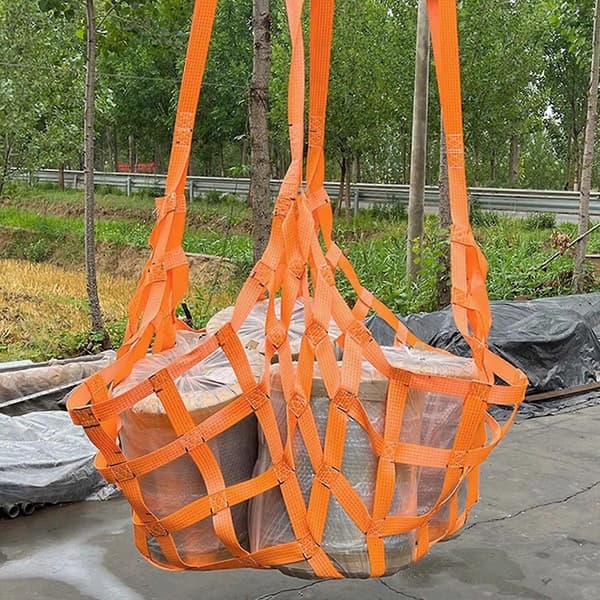 300 kg løftenet, 1x1 m, af polyester, til løft og aflæsning af gods