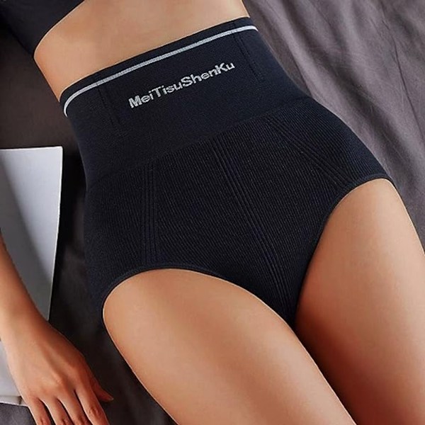 Højtaljede trusser med løftende numse Tights SORT M Black-FS2- Black M