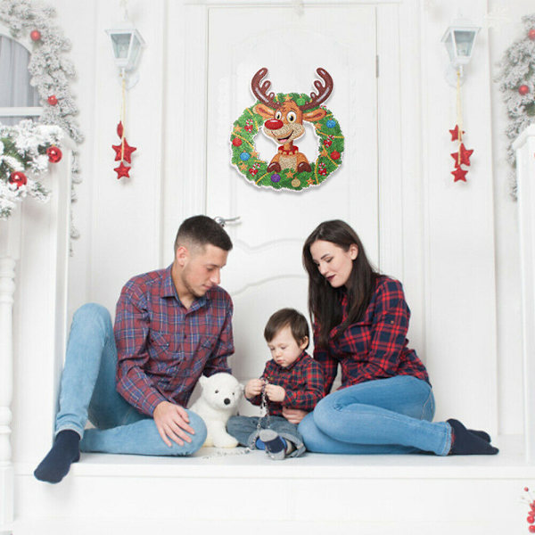 5D DIY Diamantmålning Jul Kristallkrans Hängande Dekor D