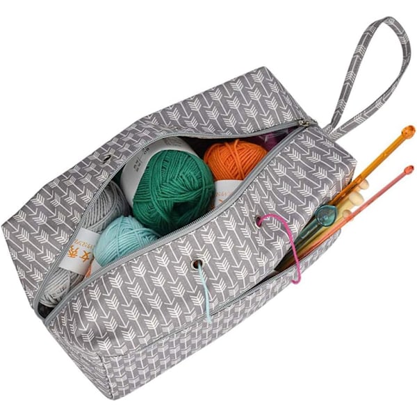 Garnförvaringsväska för stickning, 13 x 11,5 x 21 cm, för garnnystan