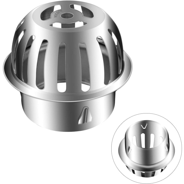 Rustfrie metallrennerfilter for å holde avløpet rent. Stopper løv og rusk. Egnet for 76 mm ID-rør-FS4-