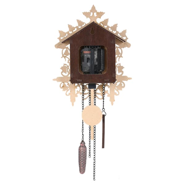 Cuckoo Clock with Pendulum, Traditional Black Forest Cuckoo Clock Bird Comes Out and Calls, Cuckoo Clock Decorative Wall Clock with Night Mode-FS-
