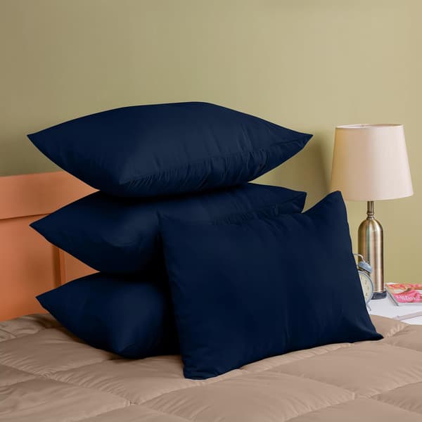 Pillowcase 4-pack - Standard size 50x75 cm - 100% brushed microfiber pillowcases with envelope closure - Wrinkle, fade and stain resistant pillowcases Navy blue