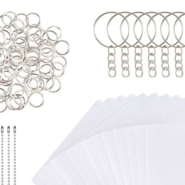 Shrink Plastic Sheets 20x Mixed Colors Embellishments with Keychains-FS-