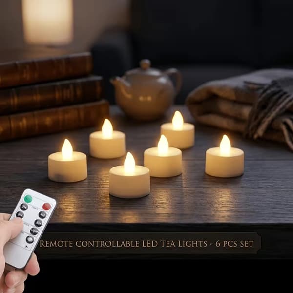 Flammeløse LED telys med fjernkontroll og timer for hjemmeinnredning og bryllup 24pk-RC