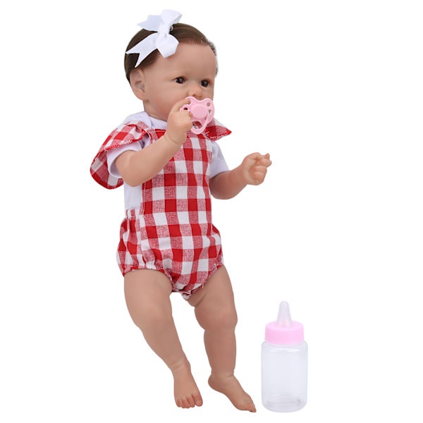 53 cm Reborn Babydocka Simulation Nyfödda Bebisar Flicka Present med Matningsnapp HårnålKSRBA02GB