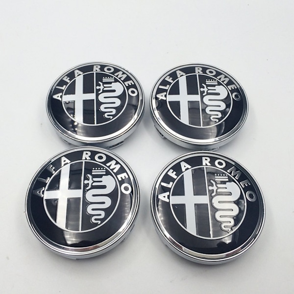 Alfa02 - 60MM 4-pak Centerkapsler Alfa Romeo Sølv Silver one size