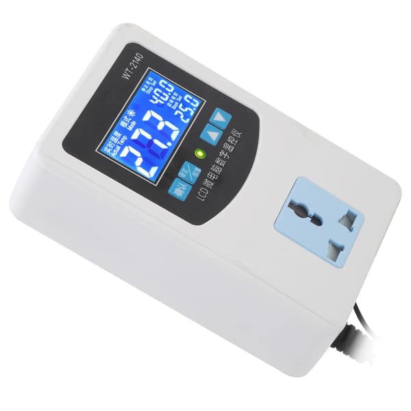 Temperaturregulator Digitalt Display Mikrokontroller Intelligent Termostatbryter 2000W EU Plugg 220V-FS-