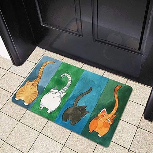 Welcome Doormat, Cat Pattern Welcome Doormat, Non-Slip Doormat-FS-